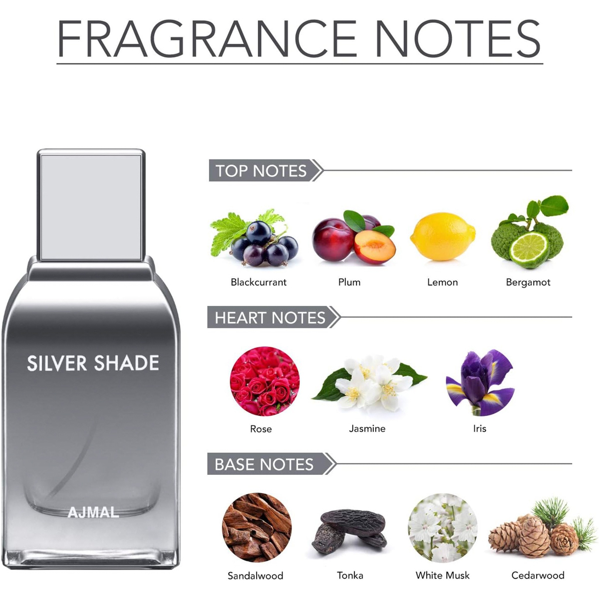 Perfume Ajmal Silver Shade Eau de Parfum Unissex 100ML