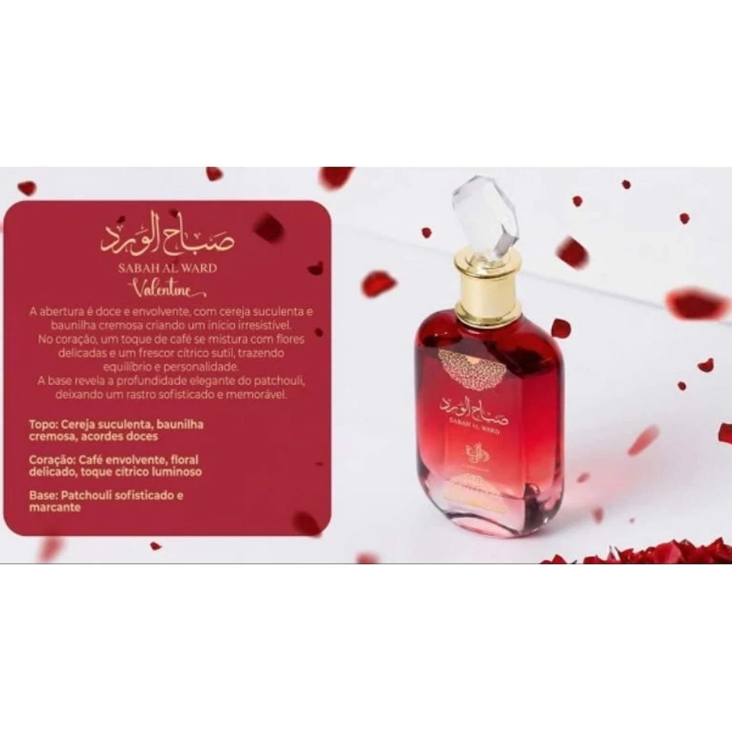 Perfume Al Wataniah Sabah Al Ward Valentine Eau de Parfum Feminino 100ML