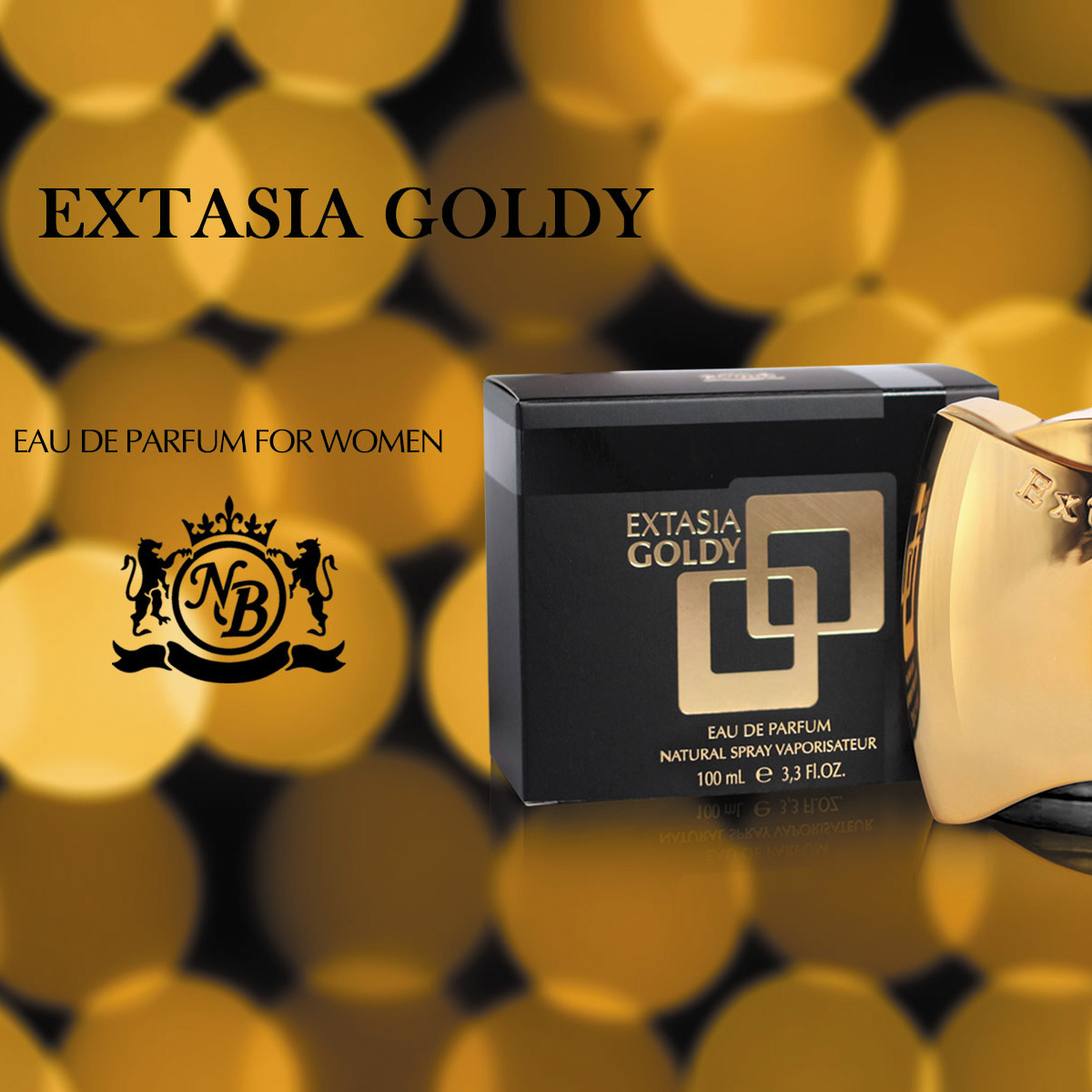 Perfume New Brand Extasia Goldy Eau de Parfum Feminino 100ML