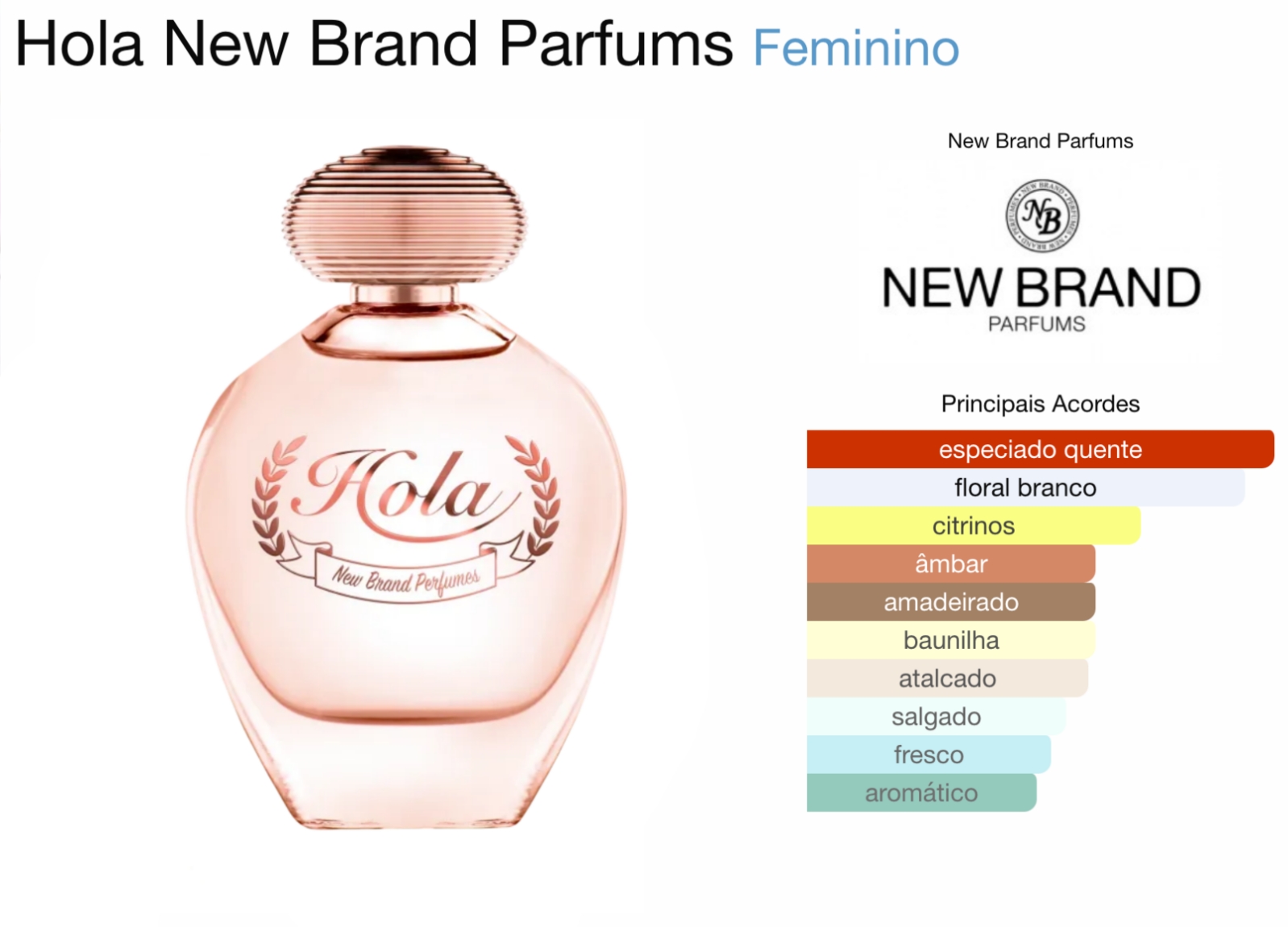 Perfume New Brand Hola Eau de Parfum Feminino 100ML