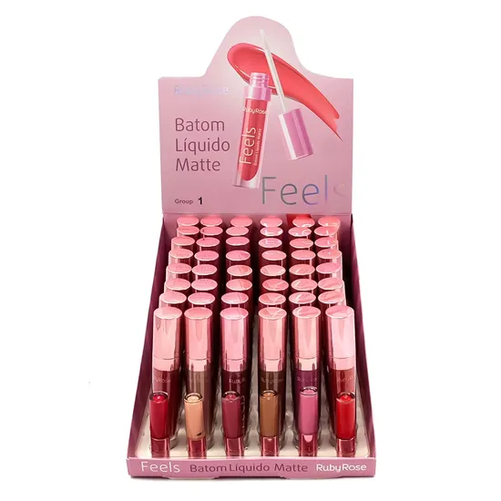 Líquido Matte Ruby Rose Feels HB-8226- 48 Unidades · Batom