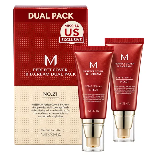Kit BB Cream Missha M Perfect Cover Dual Pack Nº 21 Light · Creme Hidratante