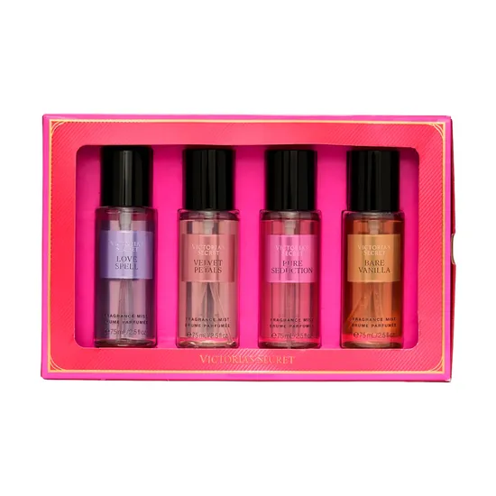 Kit Body Splash Victoria's Secret - 4 Em 1 - Love Spell/Velvet Petals/Pure Seduction/Bare Vanilla 75ML
