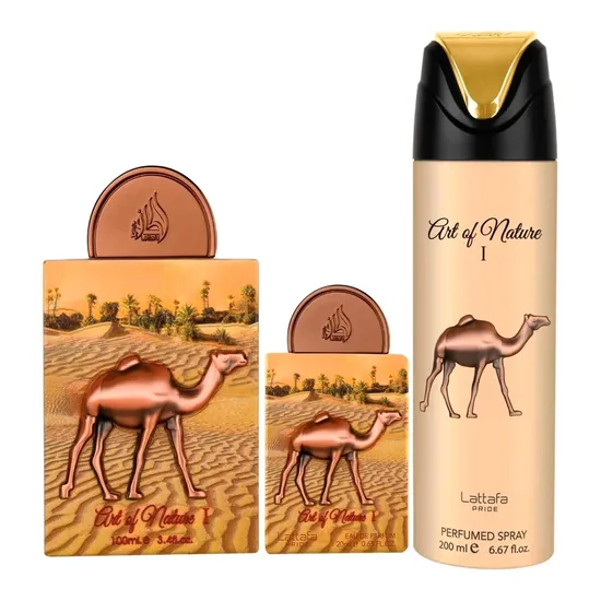 Kit Lattafa Pride Art Of Nature I - 3 Em 1 - Perfume Edp 100ML + Perfume Edp 20ML+ Desodorante