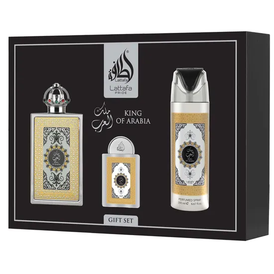 Kit Lattafa Pride King Of Arabia Gift Set - 3 Em 1
