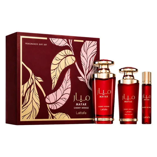 Kit Perfume Lattafa Mayar Cherry Intense Eau de Parfum Unissex 100ML + Perfume Miniatura 12ML +