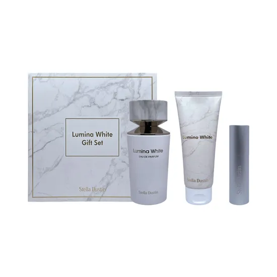 Kit Perfume Stella Dustin Lumina White Edp 100ML + 5ML + Body Lotion