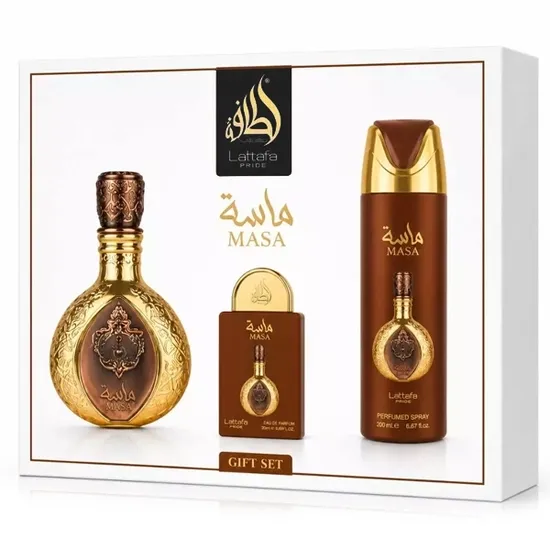 Kit Perfume Unissex Lattafa Pride Masa Edp 100ML + Perfume 20ML + Desodorante