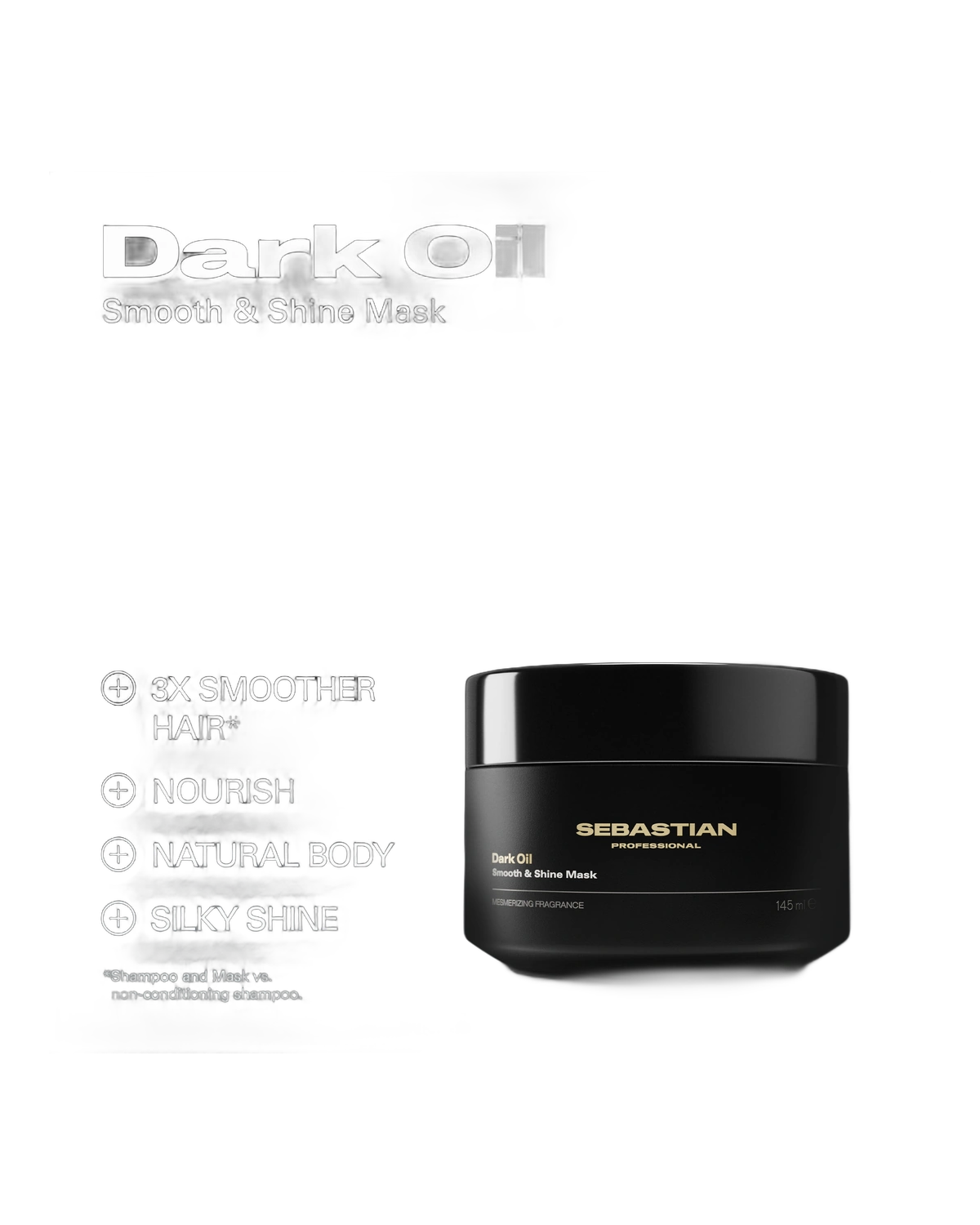 Kit Sebastian Dark Oil SH 280ML + Ac 200ML + Mask 145ML - New Presentation · Máscara Capilar