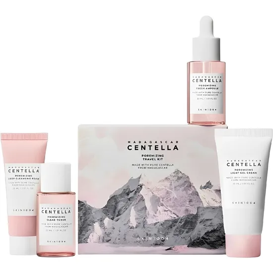Kit de Cuidados Faciais para Viagem SKIN1004 Madagascar Centella Poremizing - 4 Peças