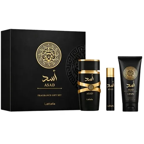 Lattafa Kit Asad Men 100ML Edp+12ML+Shower
