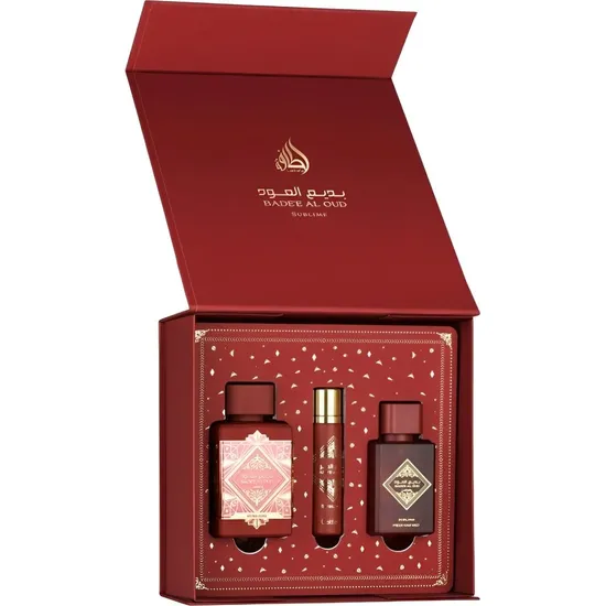 Man Kit Lattafa Bade'e Al Oud Sublime 100ML/12ML/Spray para Cabelo