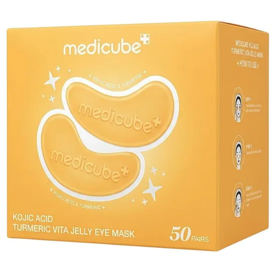 Máscara de Hidrogel para Contorno Dos Olhos Medicube Kojic Acid Turmeric Vita Jelly (50 Sheets) · Máscara Facial