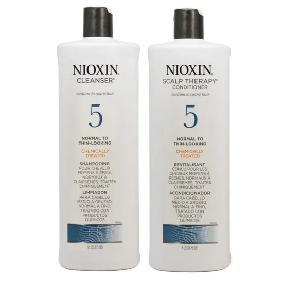 Nioxin Duo Hair System Nº5 Chemically Treated Hair Light Thinning Shampoo + Condicionador 1000ML