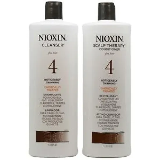 Nioxin Duo System Nº4 Coloured Hair With Progressed Thinning Shampoo + Condicionador 1000ML
