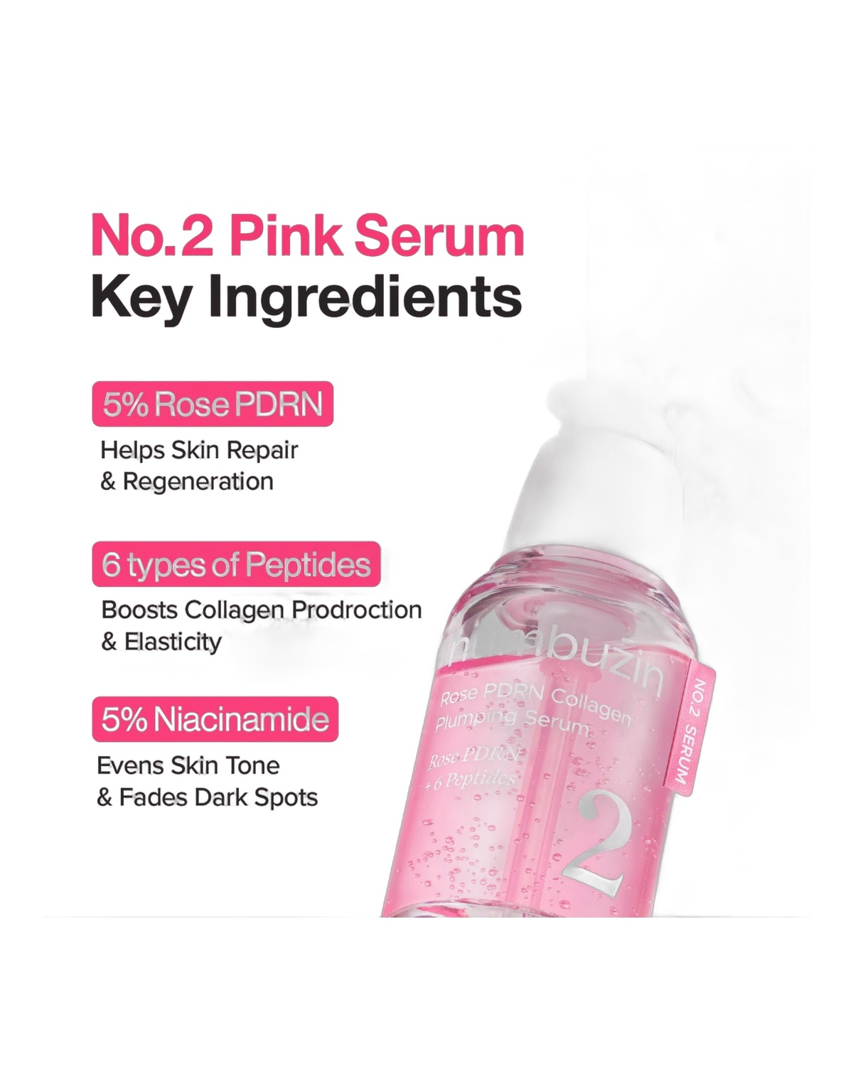 Numbuzin Serum Rose PDRN Collagen 2X 30ML · Sérum Facial