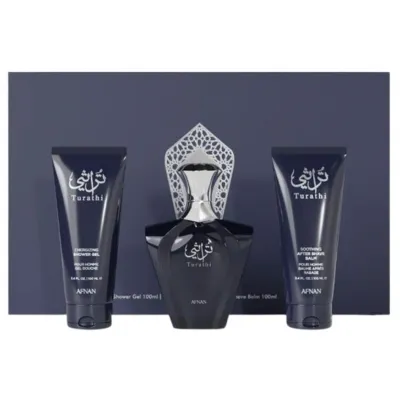 Afnan Turathi Blue M Kit 90ML Edp+Shower Gel 100ML+After Bal