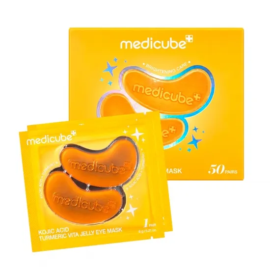 Máscara Patch para Olhos Medicube Kojic Acid Turmeric Vita Jelly Mask 50 Pares · Máscara Facial