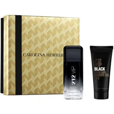 Perf Masc Kit Carolina Herrera 212 Vip Black Edp 100ML + s/G