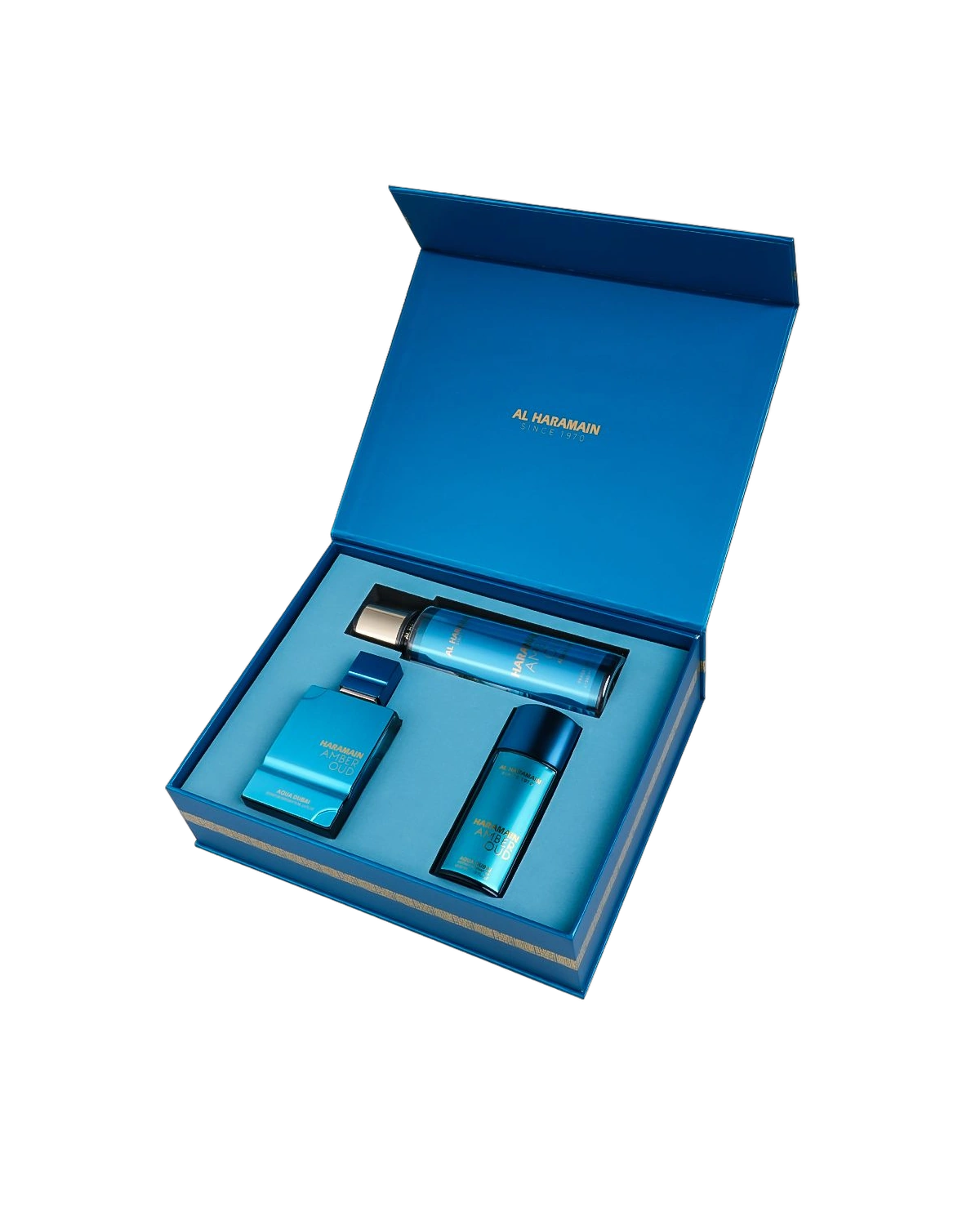 Al Haramain Amber Oud Aqua Dubai Perfumery Gift Set With
