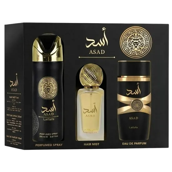 Lattafa Asad Kit Men 100ML Edp+50ML Hair Mist+Spray — 2