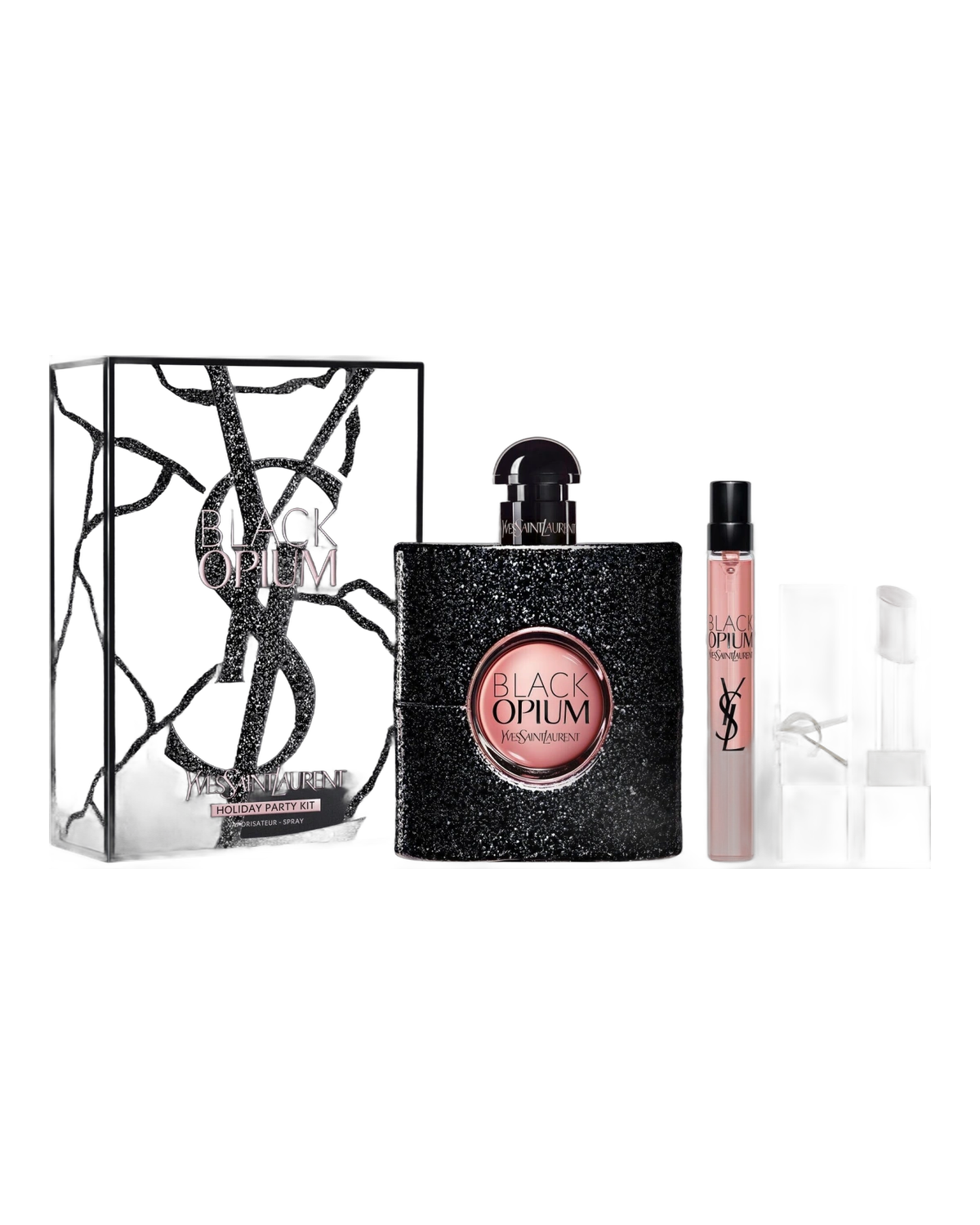 Yves Saint Laurent Black Opium Fem Kit 90ML Edp+10ML +Rouge Lipstick