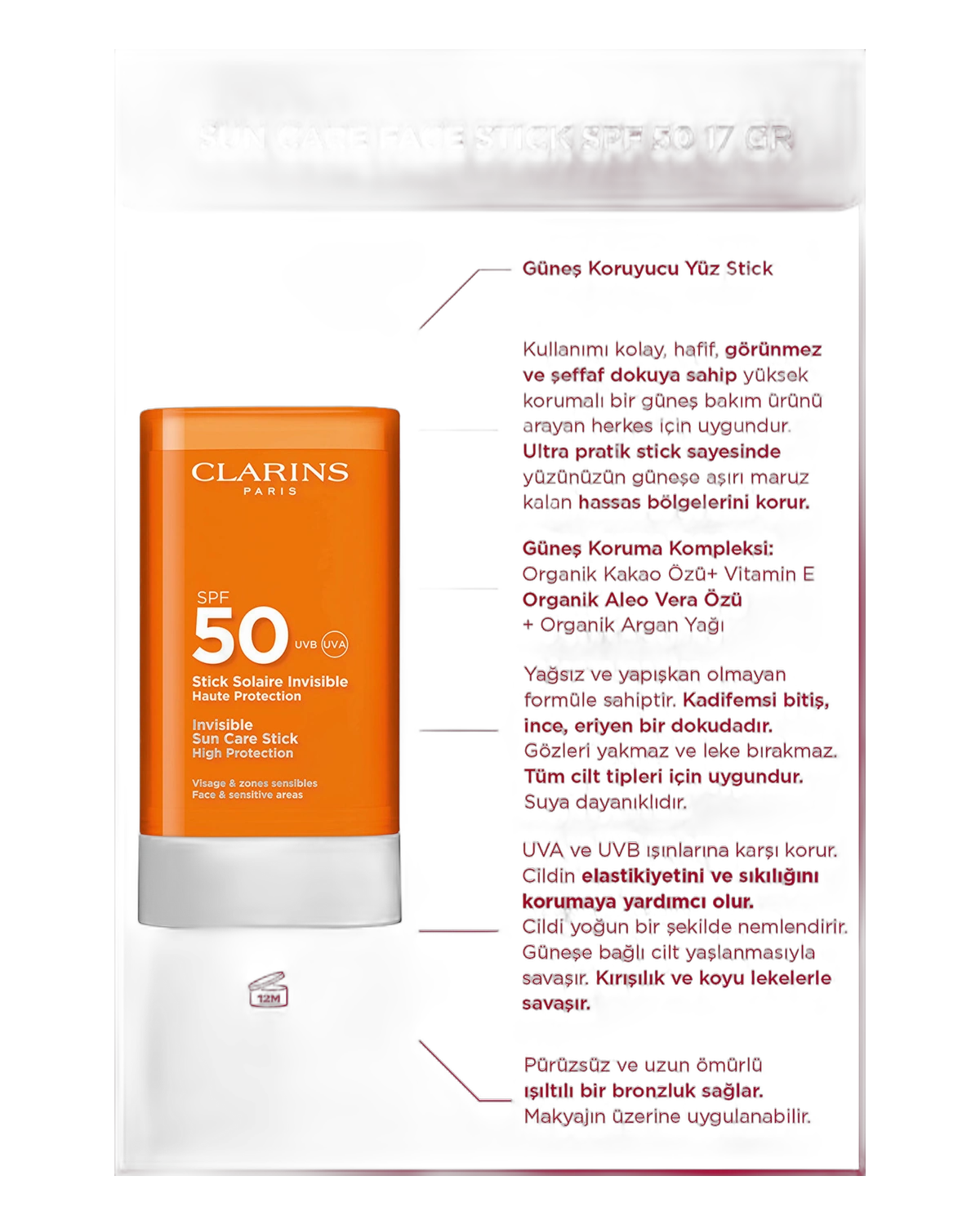 Clarins Stick SPF50 · Protetor Solar