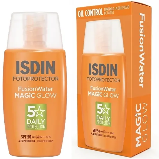 Facial Isdin Fusion Water Magic Glow SPF 50 · Protetor Solar