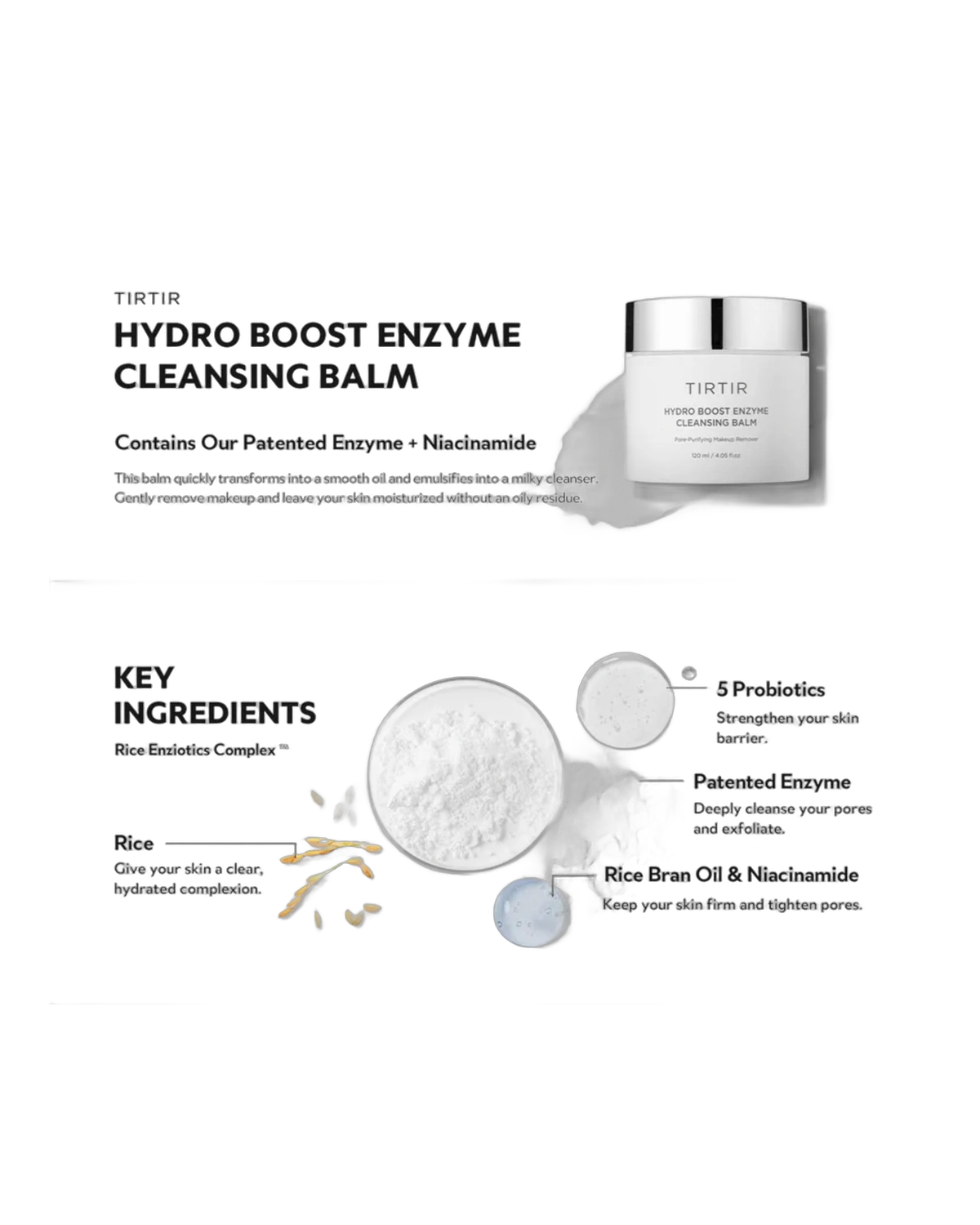Tir Tir Hydro Boost Enzyme Cleasing Balm · Limpador Facial