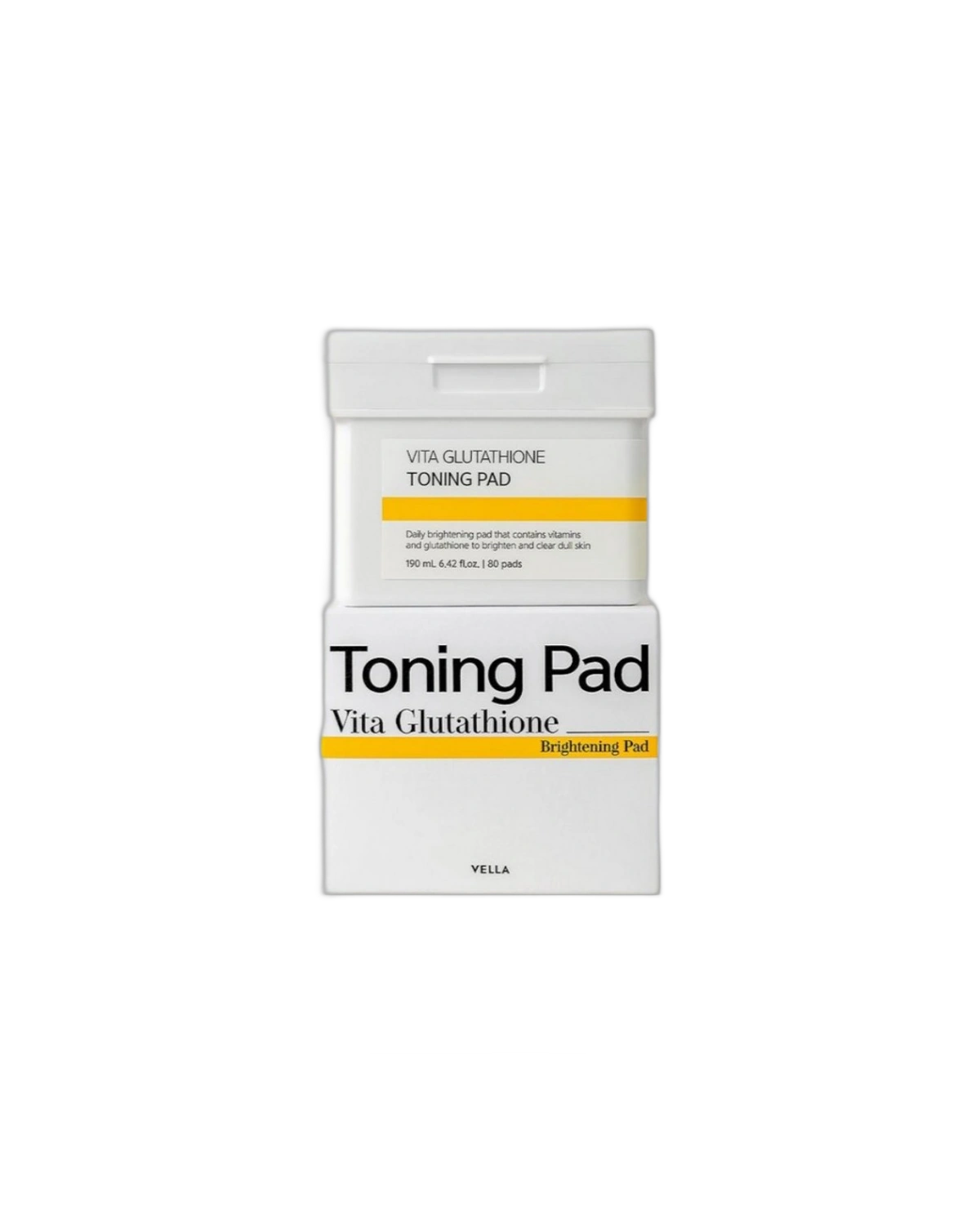 Vella Toning Pad Vita Glutathione 190ML (80 Unidades) · Tônico Facial