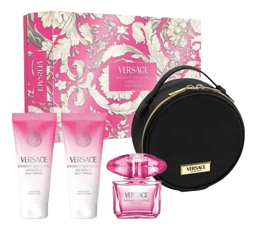Versace Bright Crystal Absolu Kit Fem 90ML Edp+5ML+Body+Show 100ML 796