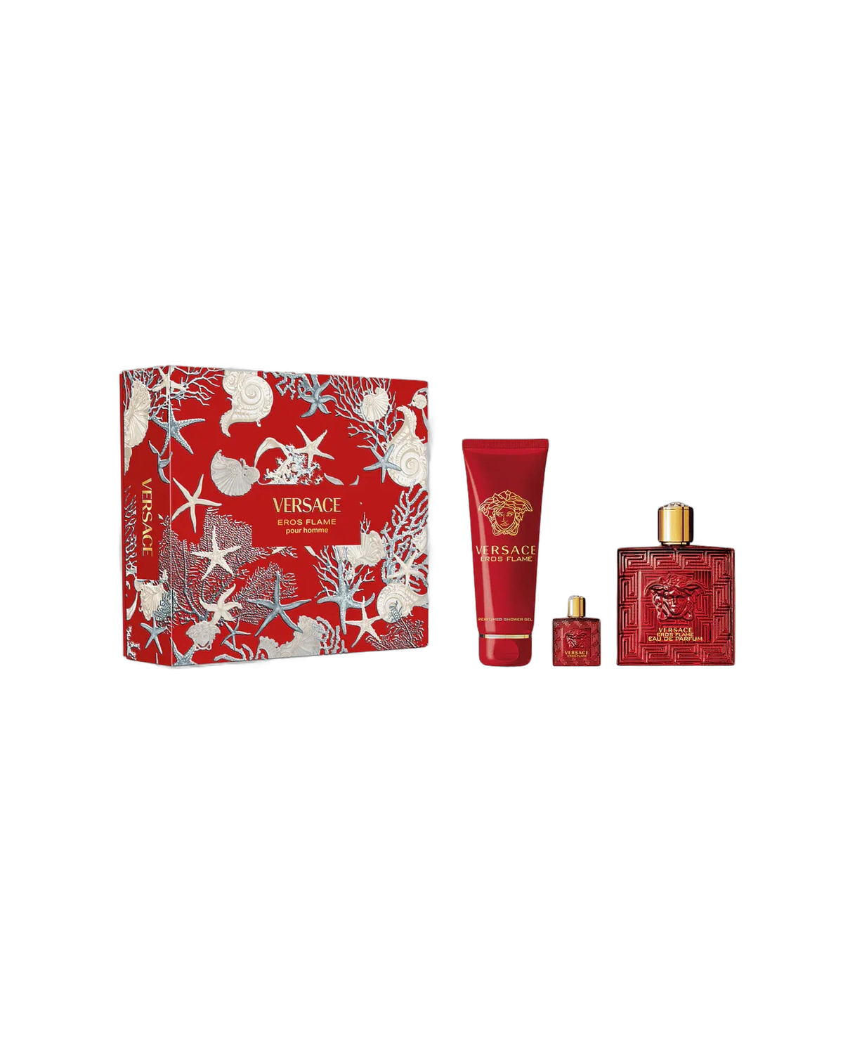 Versace Eros Flame Kit Men 100ML Edp+5ML+Shower