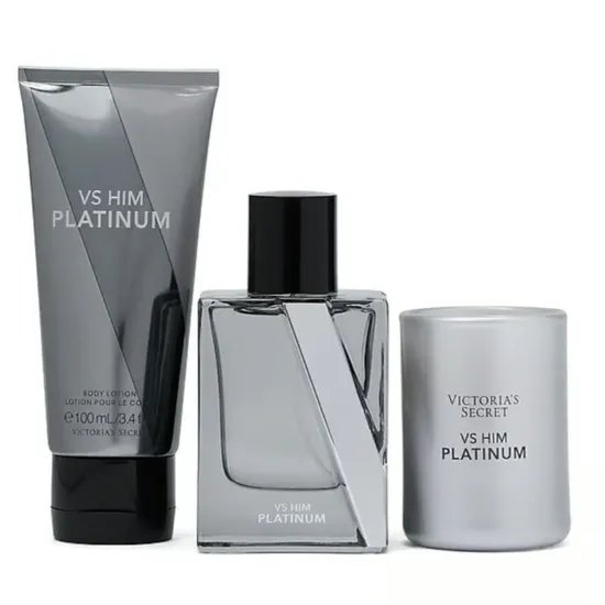 Victoria's Secret Kit VS Him Platinum 3 Uni 50ML + 100ML + Body