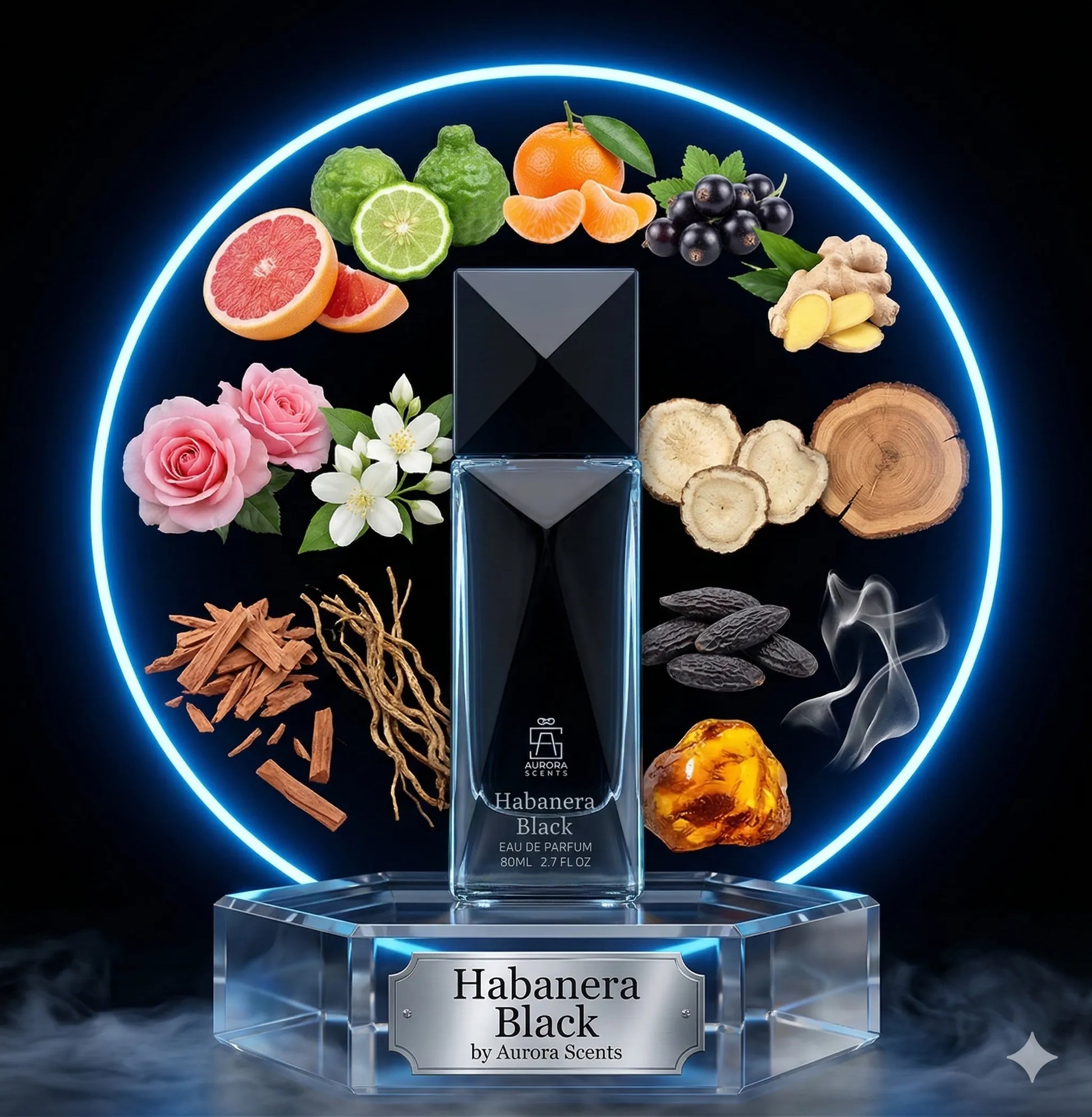 Perfume Aurora Scents Habanera Black Eau de Parfum Masculino 80ML