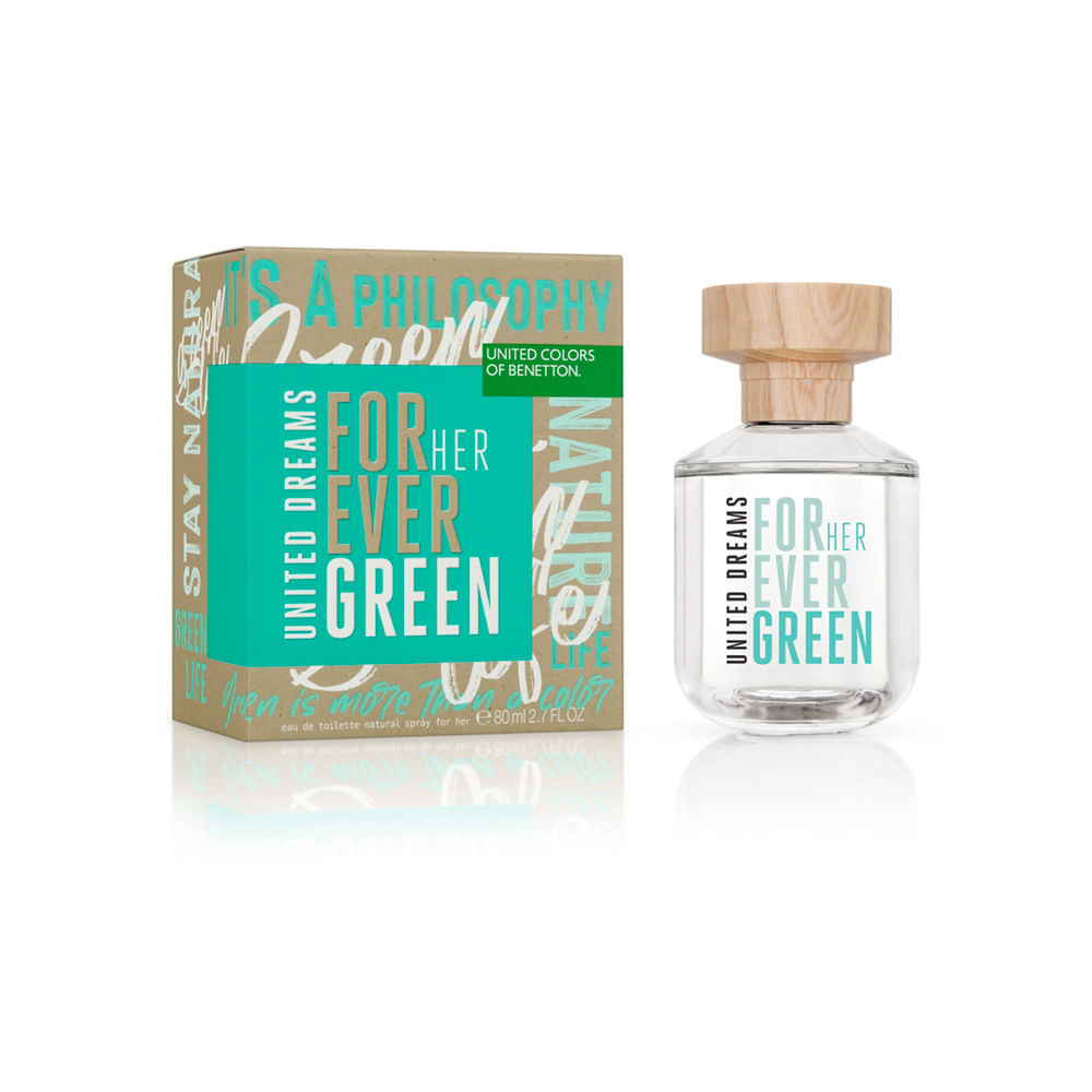 Perfume Benetton United Dreams Forever Green Her Eau de Toilette Feminino 80ML